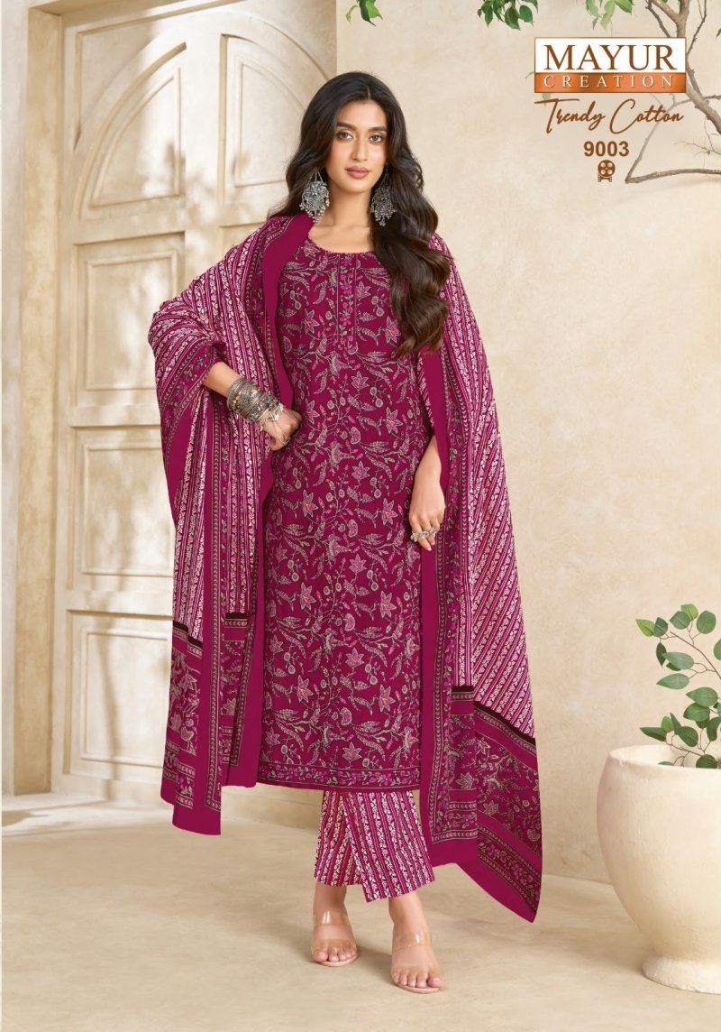 Trendy Cotton Vol 9 By Mayur Cotton Printed Dress Material 